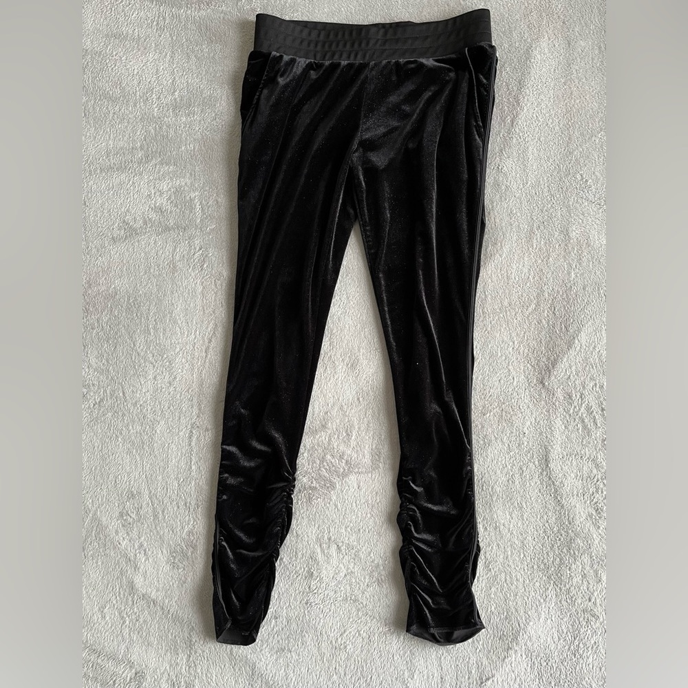 Juicy Couture Black Velvet Glitter Ruched Pants Size M